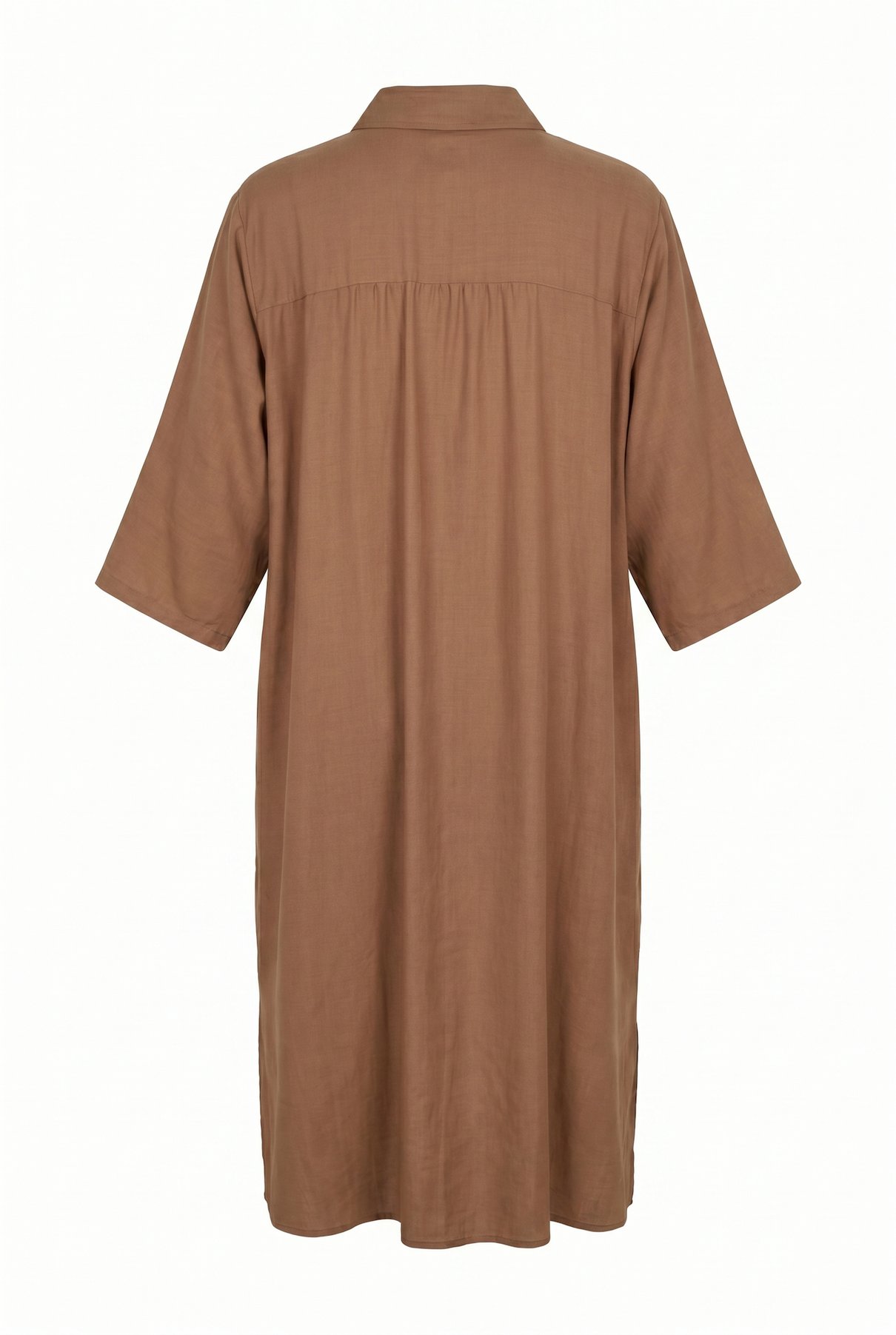 02 n vera vestido chemise midi manga 3 4 extravaganza