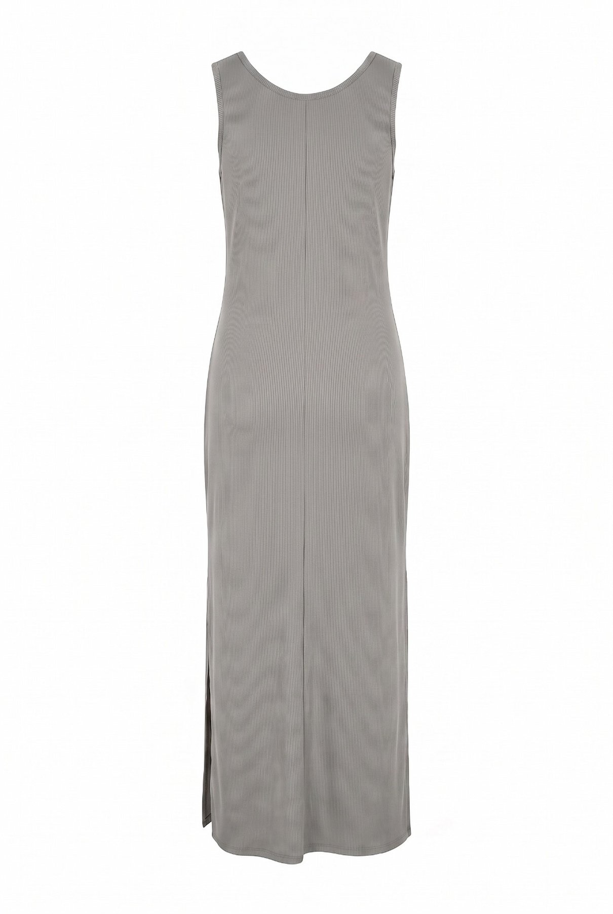 01 catrina vestido longo decote canoa fendas laterais regata ribana canelada